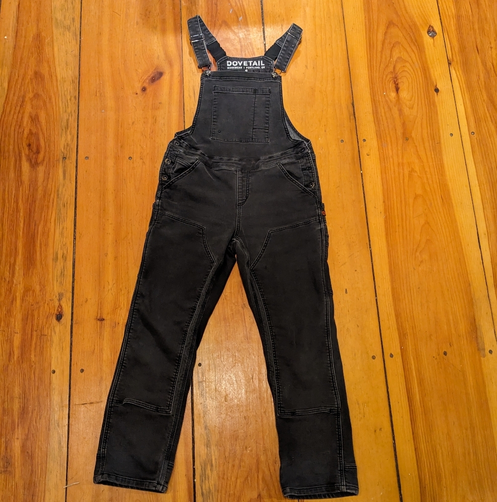 Dovetail Women's Black Denim Insulated Overalls